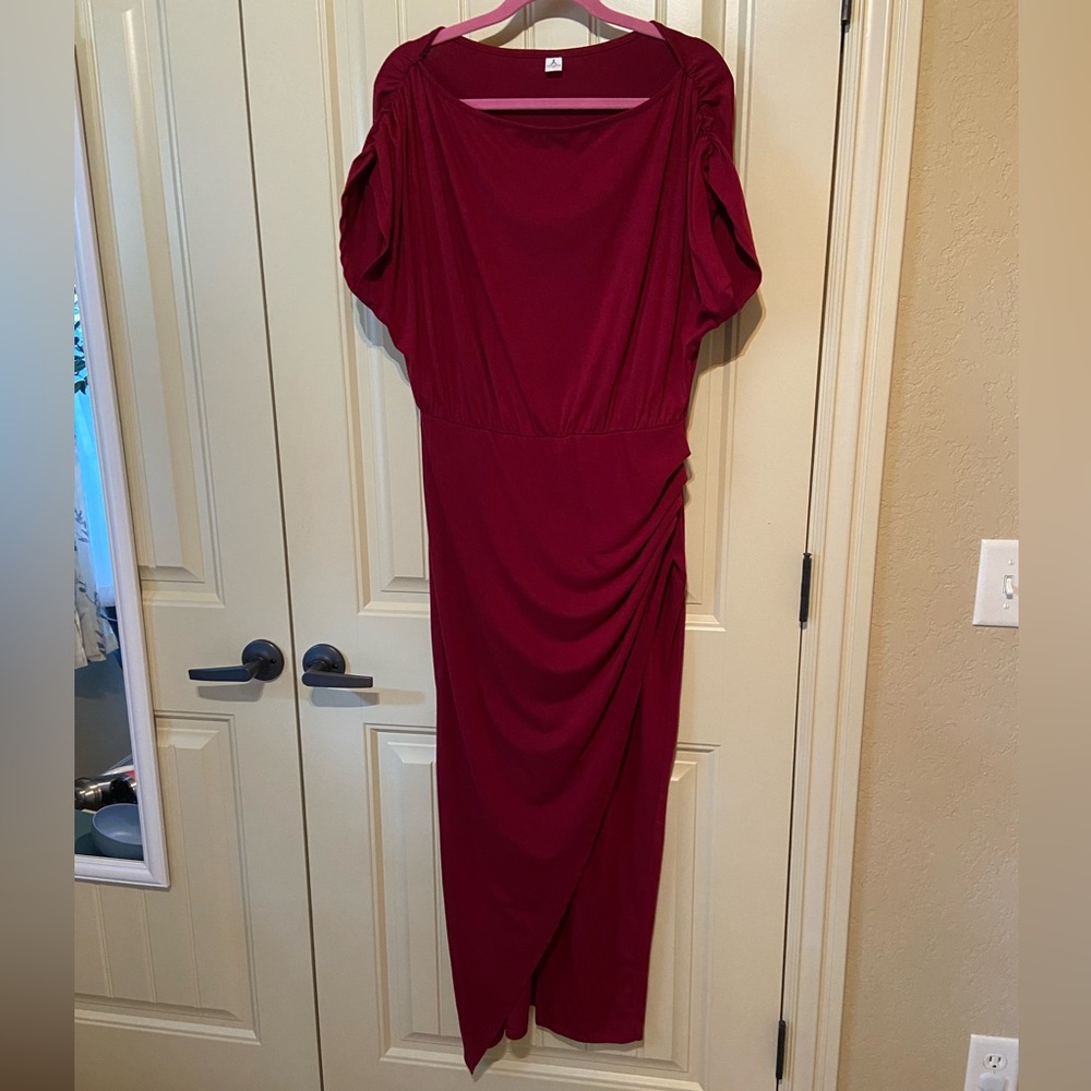 Elegant Off-Shoulder Wine Dress